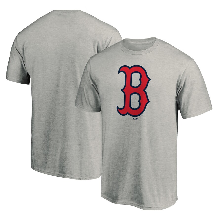 Men's Boston Red Sox Heathered Gray Official Team Logo T-Shirt - ujerseystore
