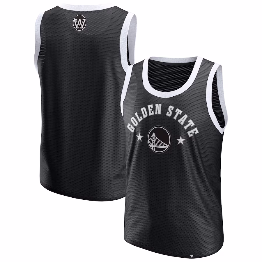 Men's Golden State Warriors  Fanatics Black Mesh Tank Top - ujerseystore