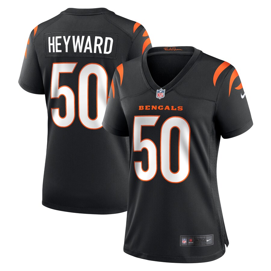 Women's Cincinnati Bengals Shaka Heyward Nike  Black Team Game Jersey - ujerseystore