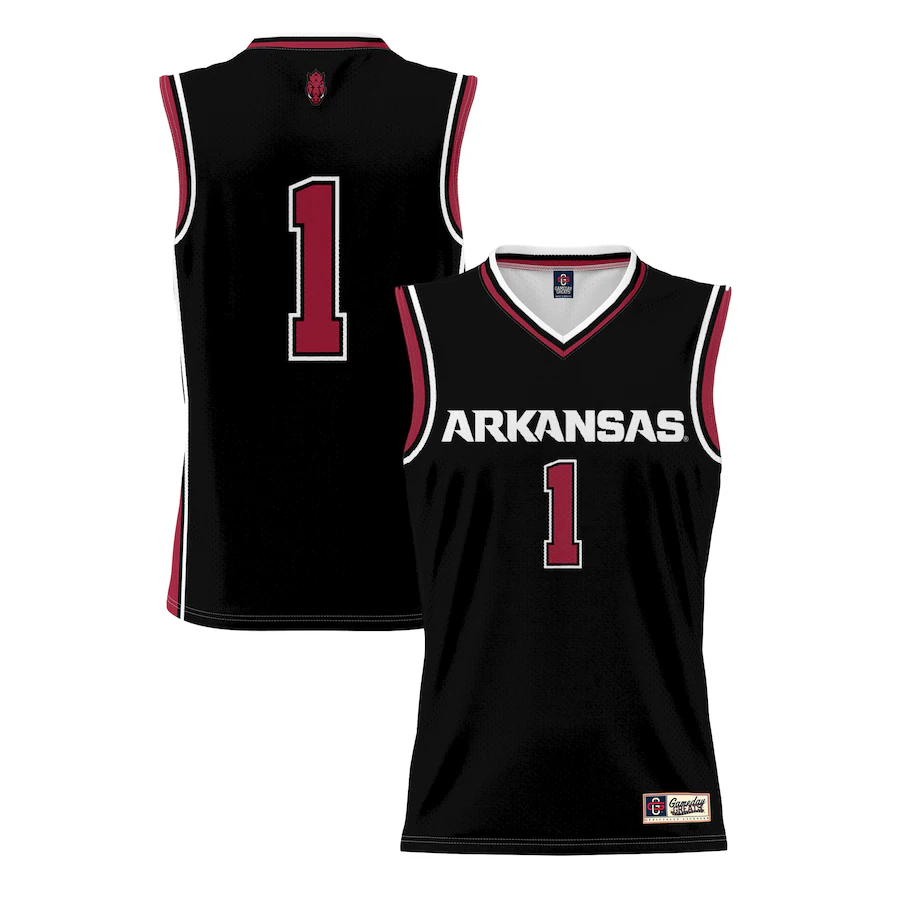 #1 Arkansas Razorbacks GameDay Greats Youth Lightweight Basketball Jersey - Black - ujerseystore