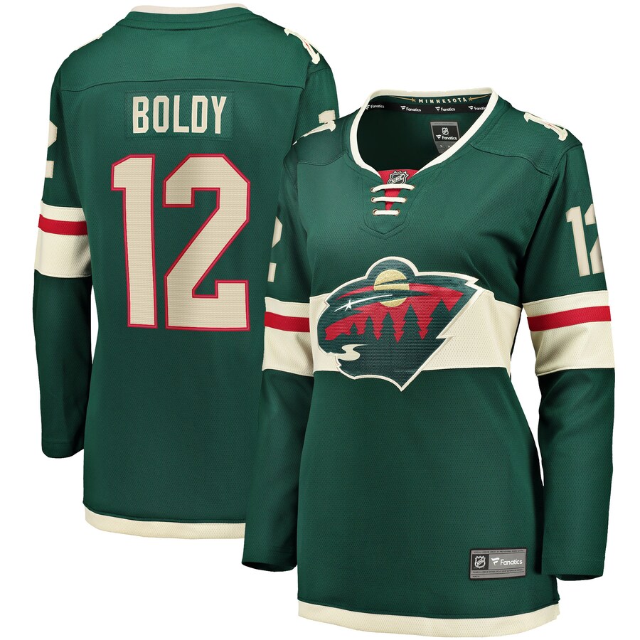 Women's Minnesota Wild Matthew Boldy Fanatics Branded Green Home Breakaway Player Jersey - ujerseystore