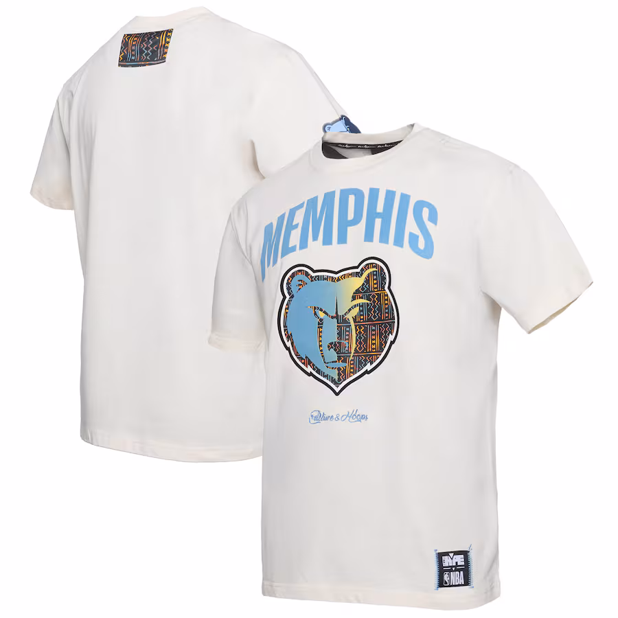 Men's Memphis Grizzlies  NBA x Two Hype Cream Culture & Hoops Collection Premium T-Shirt - ujerseystore