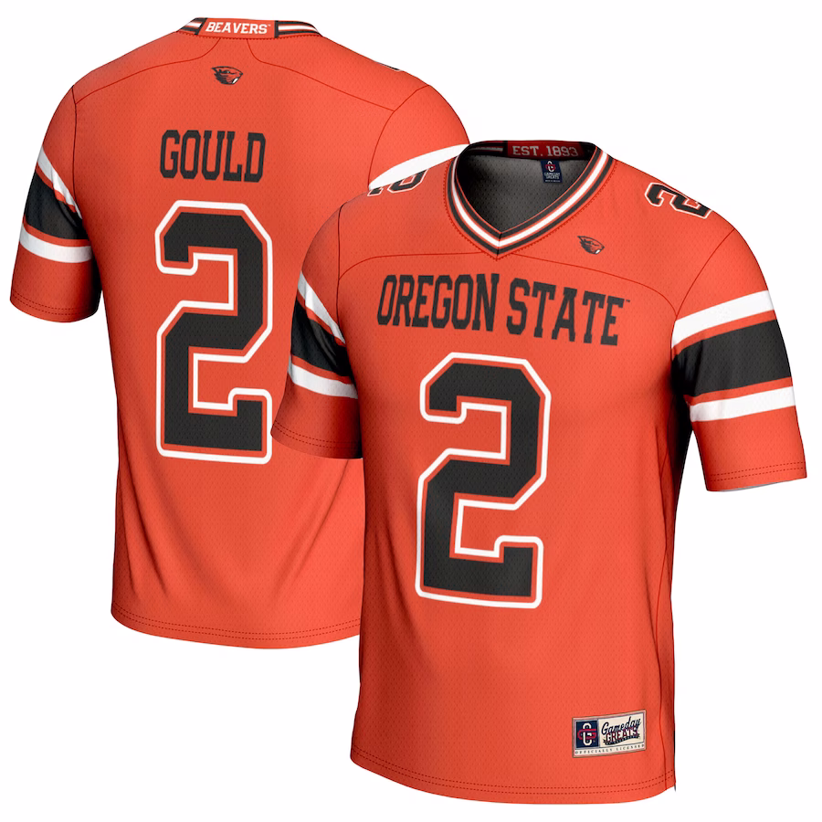 Anthony Gould Oregon State Beavers GameDay Greats NIL Player Football Jersey - Orange - ujerseystore