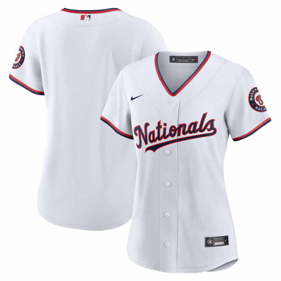 Women's Washington Nationals Nike White Home Replica Team Jersey - ujerseystore