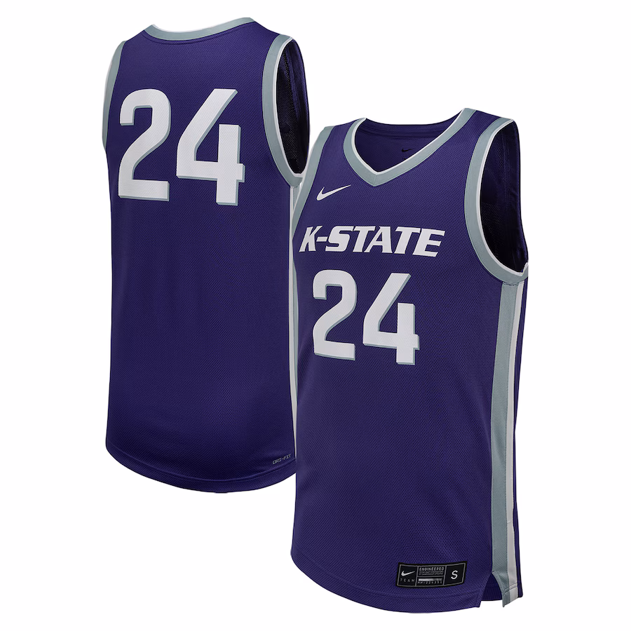 Men's Nike #24 Purple Kansas State Wildcats Replica Basketball Jersey - ujerseystore