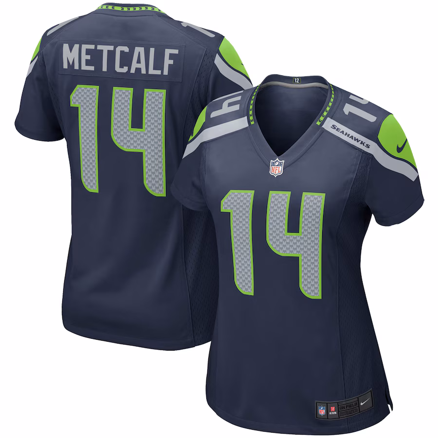 Women's Seattle Seahawks DK Metcalf Nike College Navy Game Player Jersey - ujerseystore
