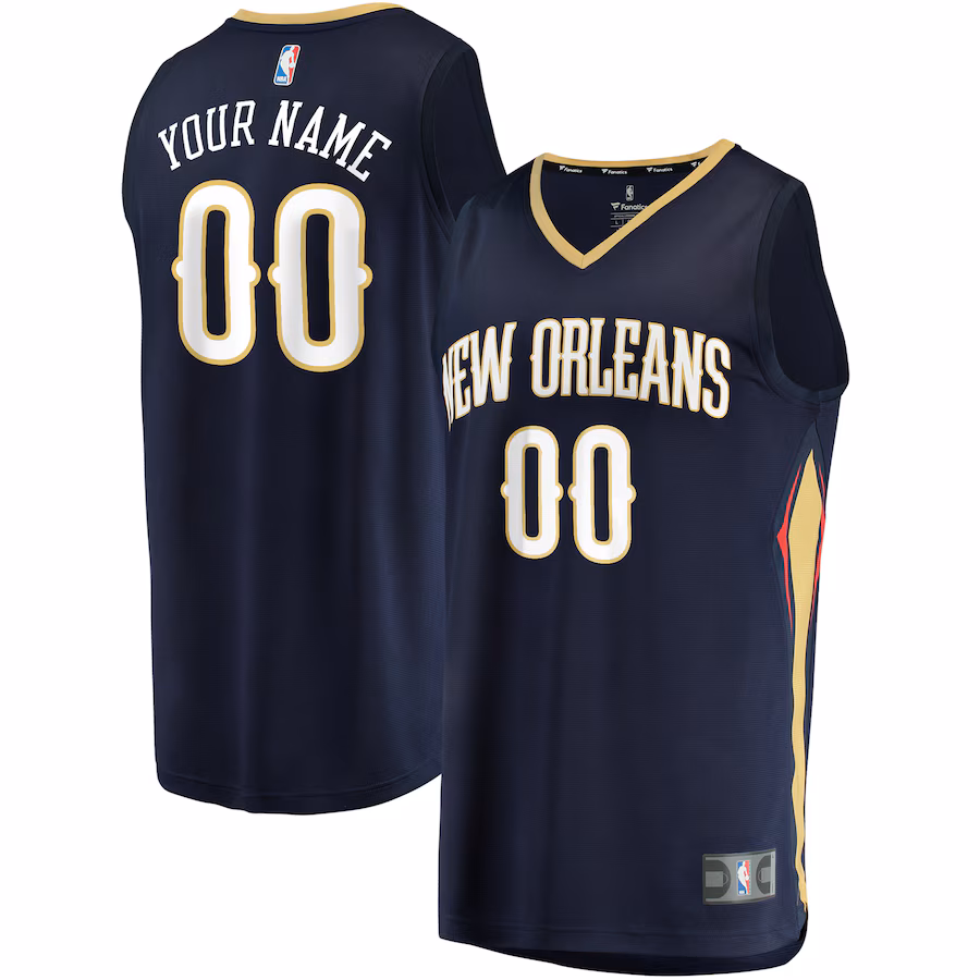 Youth New Orleans Pelicans  Fanatics Navy Fast Break Custom Jersey - Icon Edition - ujerseystore