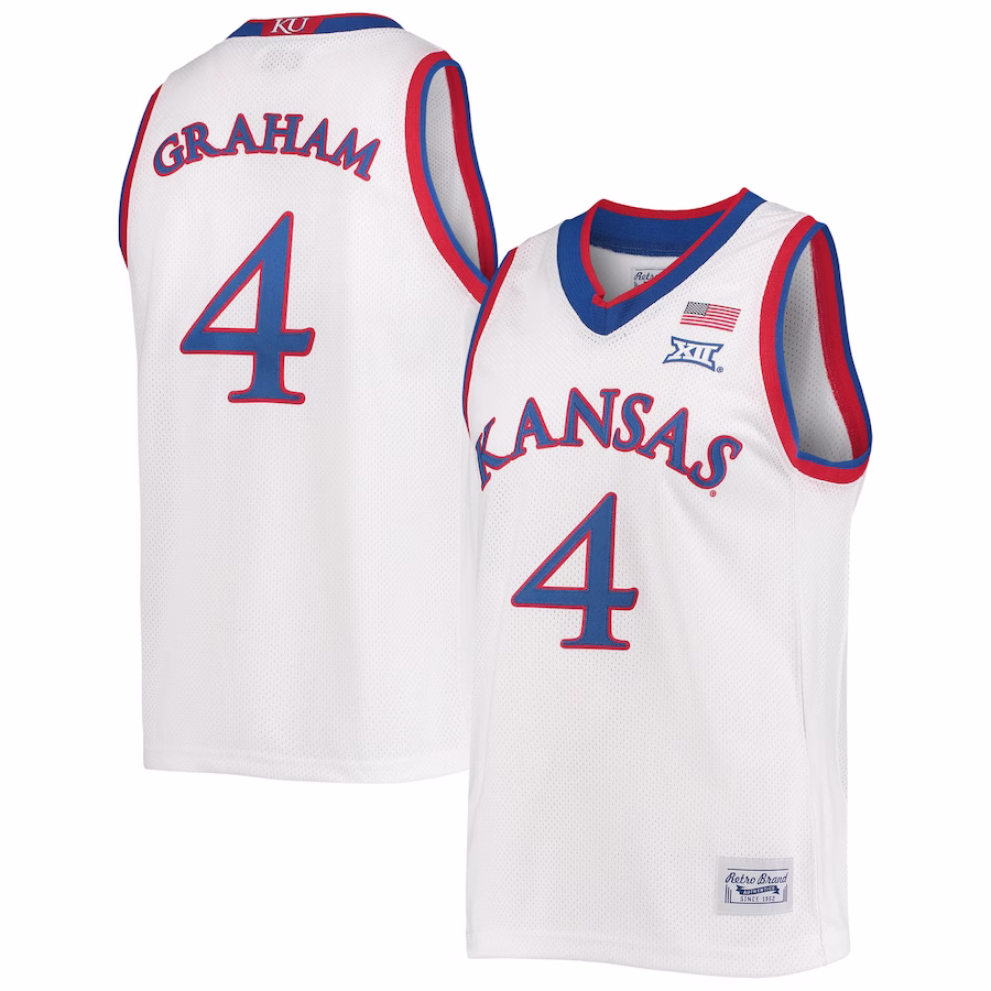 Devonte' Graham Kansas Jayhawks Original Retro Brand Commemorative Classic Basketball Jersey - White - ujerseystore
