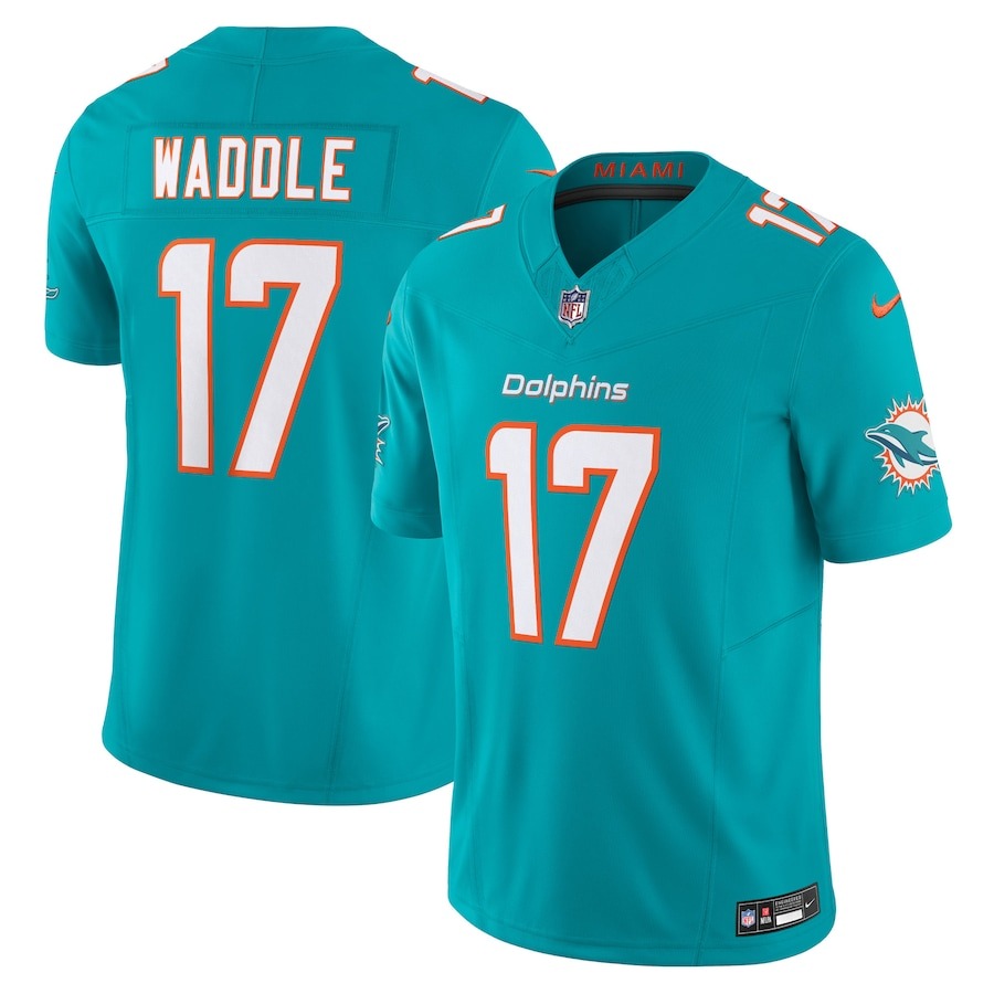 Men's Miami Dolphins Jaylen Waddle Nike Aqua Vapor F.U.S.E. Limited Jersey - ujerseystore