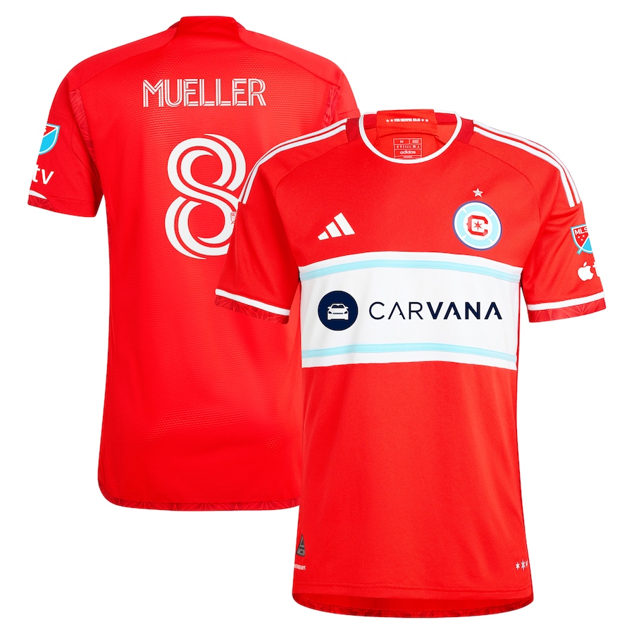 Men's Chicago Fire Chris Mueller adidas Red 2024 Return To Red Authentic Player Jersey - ujerseystore