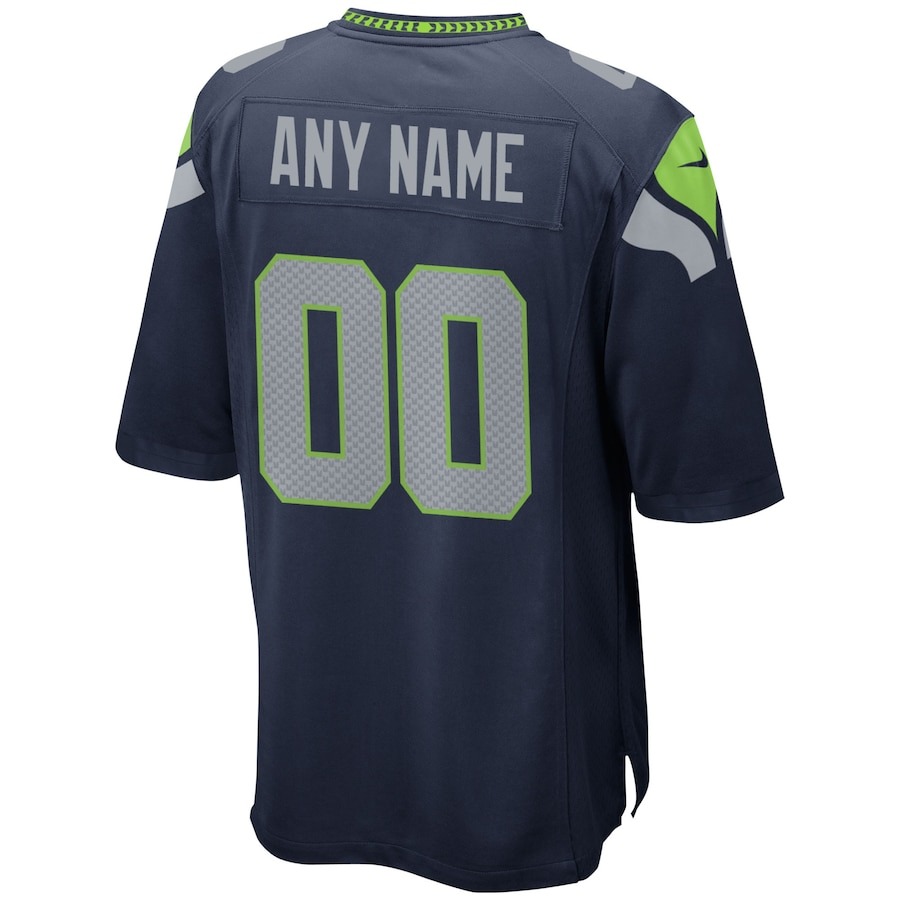 Men's Seattle Seahawks Nike College Navy Custom Game Jersey - ujerseystore