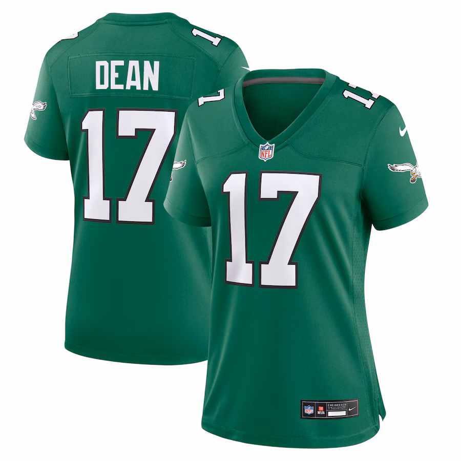 Women's Philadelphia Eagles Nakobe Dean Nike Kelly Green Alternate Game Jersey - ujerseystore