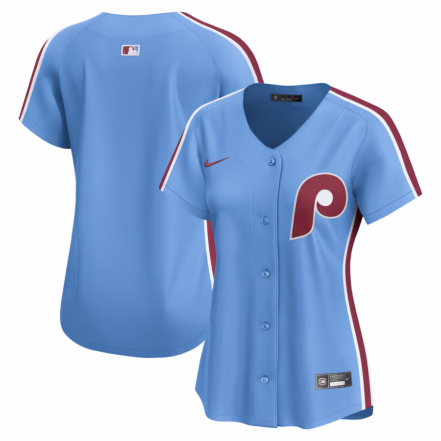 Women's Philadelphia Phillies Nike Light Blue Alternate Limited Jersey - ujerseystore