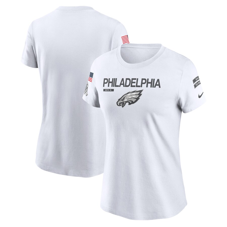Women's Philadelphia Eagles  Nike White 2024 Salute To Service Legend Performance T-Shirt - ujerseystore