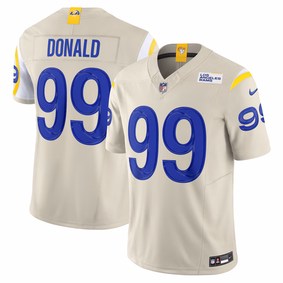 Men's Los Angeles Rams Aaron Donald Nike Bone Alternate Vapor F.U.S.E. Limited Jersey - ujerseystore