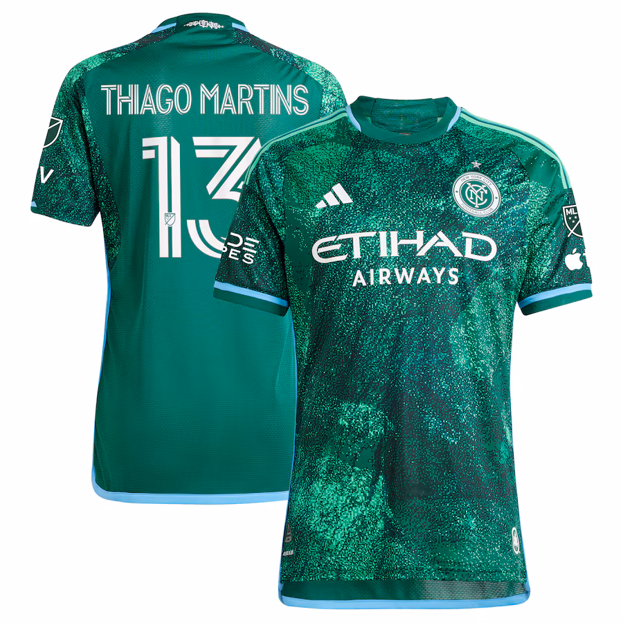Men's New York City FC Thiago Martins adidas Green 2023 The Parks Authentic Player Jersey - ujerseystore