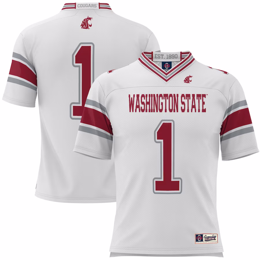 #1 Washington State Cougars GameDay Greats Football Jersey - White - ujerseystore