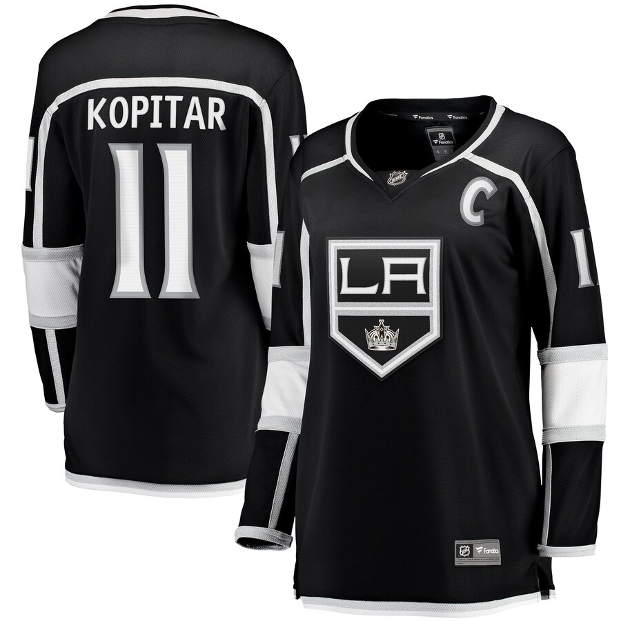 Women's Los Angeles Kings Anze Kopitar Fanatics Branded Black Home Breakaway Player Jersey - ujerseystore