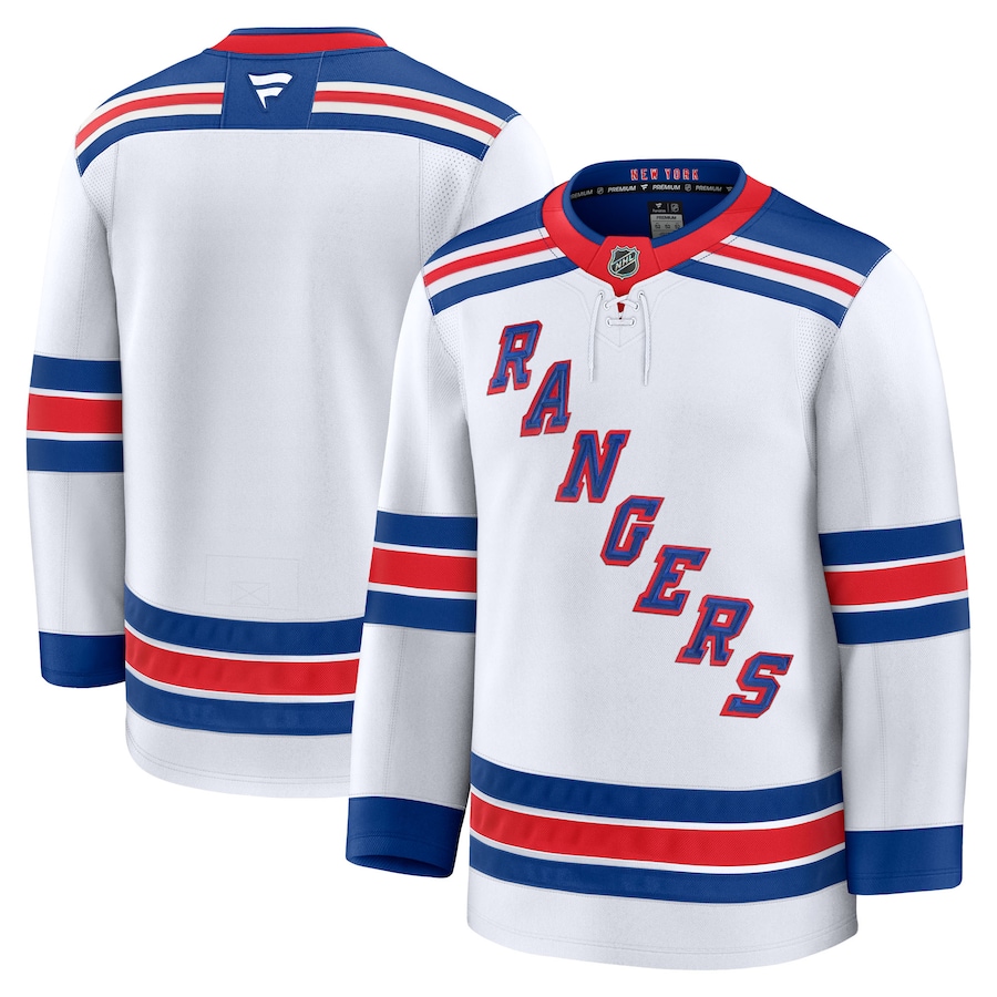 Men's New York Rangers Fanatics White Away Premium Jersey - ujerseystore