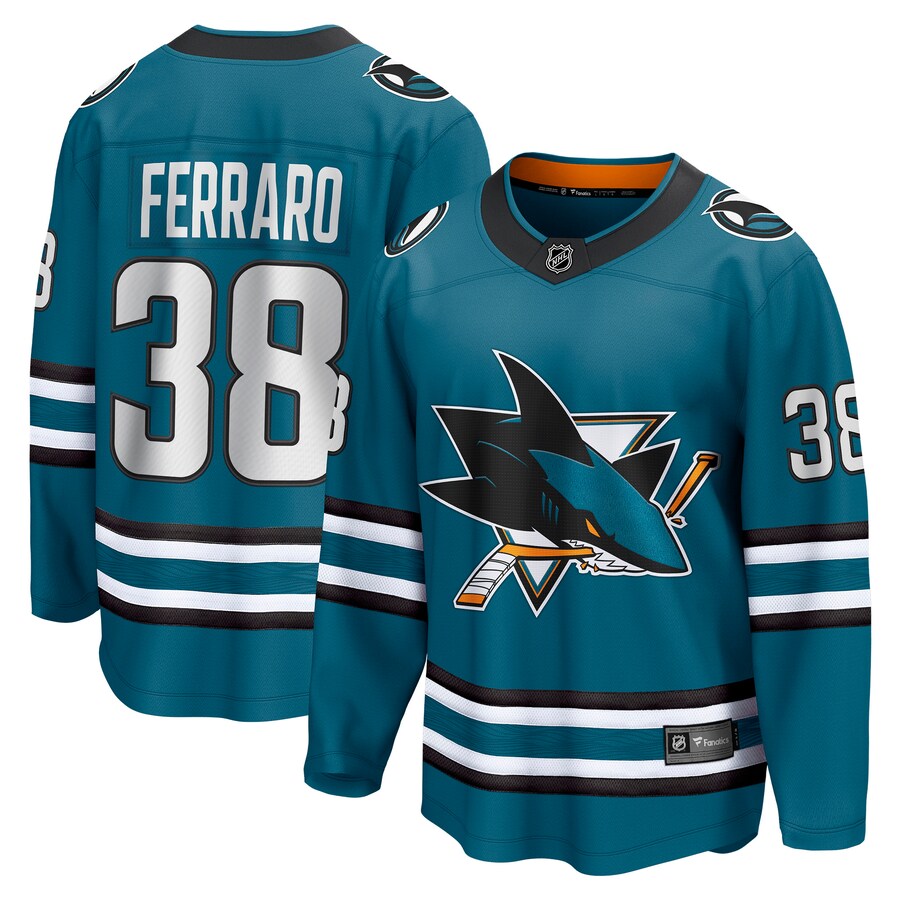 Men's San Jose Sharks Mario Ferraro Fanatics Branded Teal Home Breakaway Player Jersey - ujerseystore