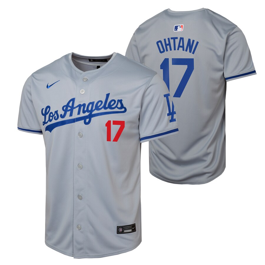 Youth Los Angeles Dodgers Shohei Ohtani Nike Gray Road Limited Jersey - ujerseystore