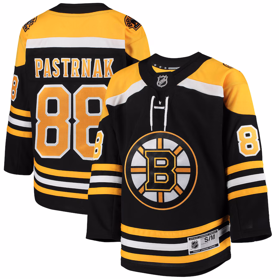 Youth Boston Bruins David Pastrnak Black Home Premier Player Jersey - ujerseystore