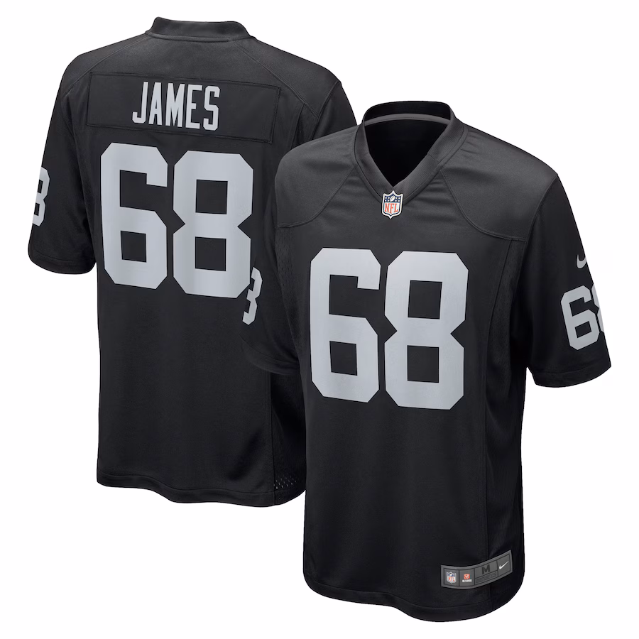 Men's Las Vegas Raiders Andre James Nike Black Game Jersey - ujerseystore