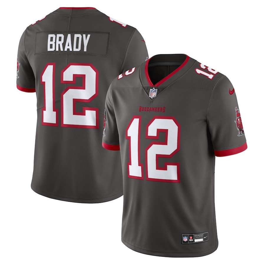Men's Tampa Bay Buccaneers Tom Brady Nike Pewter Alternate Vapor Untouchable Limited Jersey - ujerseystore