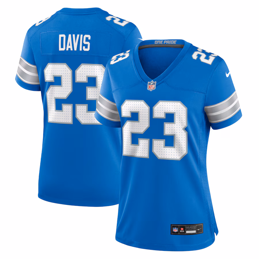 Women's Detroit Lions Carlton Davis Nike Blue Team Game Jersey - ujerseystore