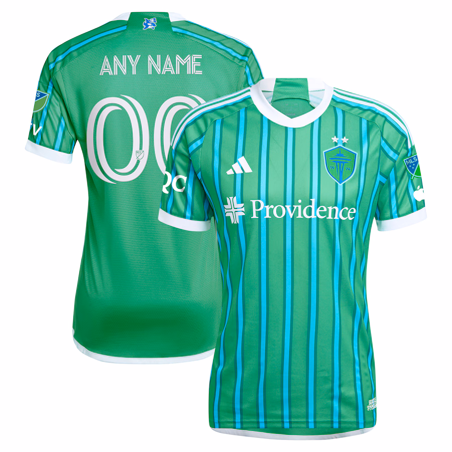 Men's Seattle Sounders FC  adidas Green 2024 The Anniversary Kit Authentic Custom Jersey - ujerseystore