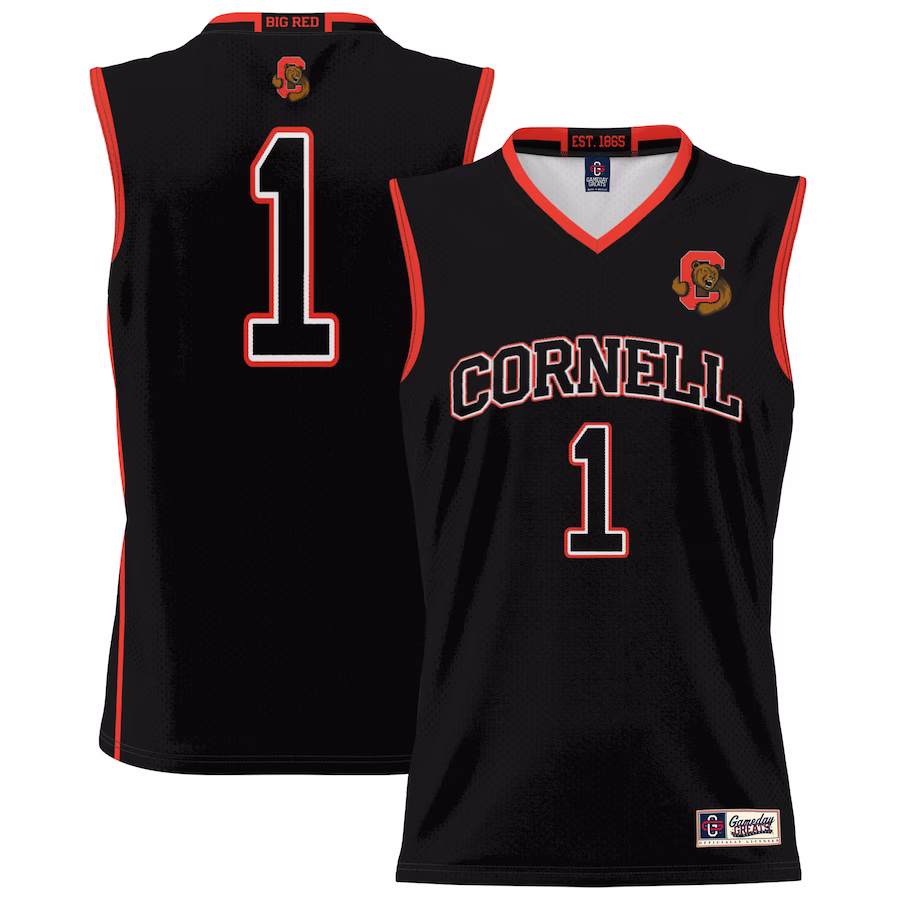 #1 Cornell Big Red GameDay Greats Youth Lightweight Basketball Jersey - Black - ujerseystore