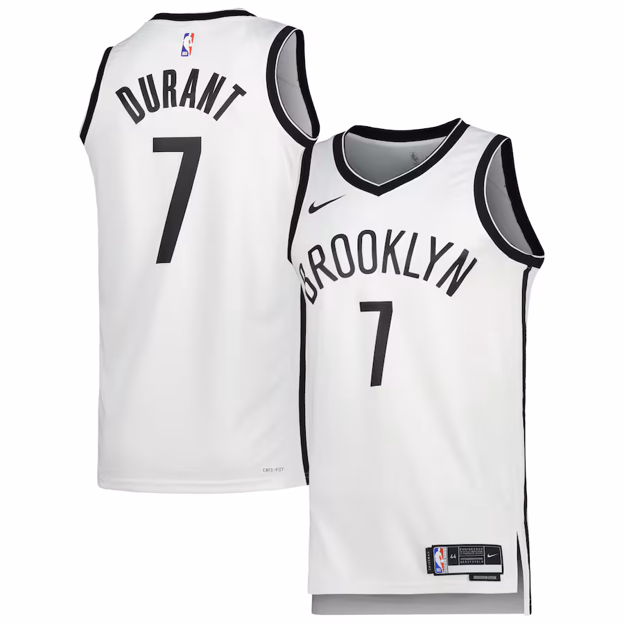 Unisex Brooklyn Nets Kevin Durant Nike White Swingman Jersey - Association Edition - ujerseystore