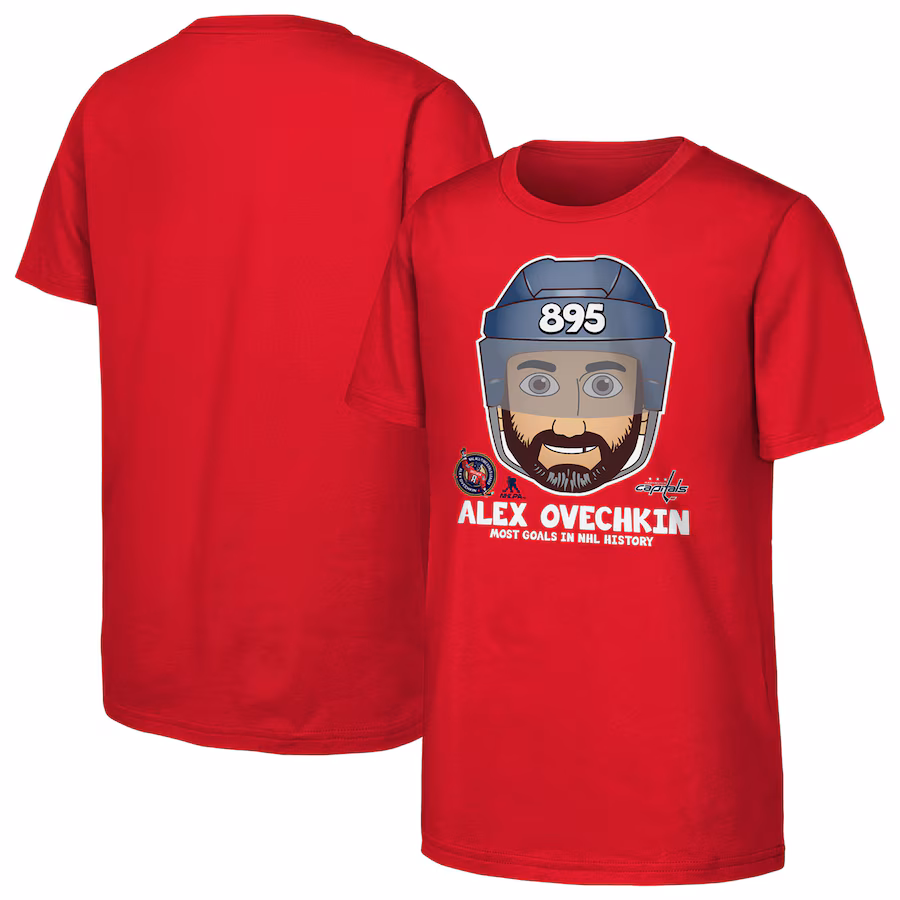 Youth Washington Capitals Alexander Ovechkin Red NHL All-Time Leading Goal Scorer Emoji T-Shirt - ujerseystore