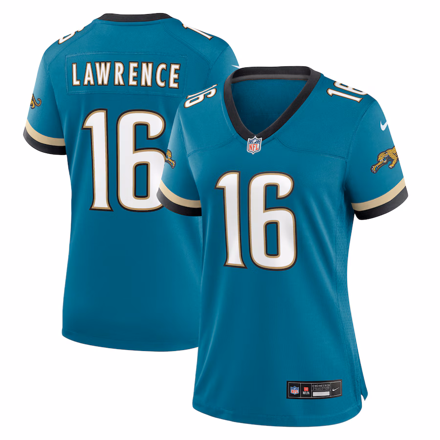 Women's Jacksonville Jaguars Trevor Lawrence Nike Teal Prowler Throwback Game Jersey - ujerseystore