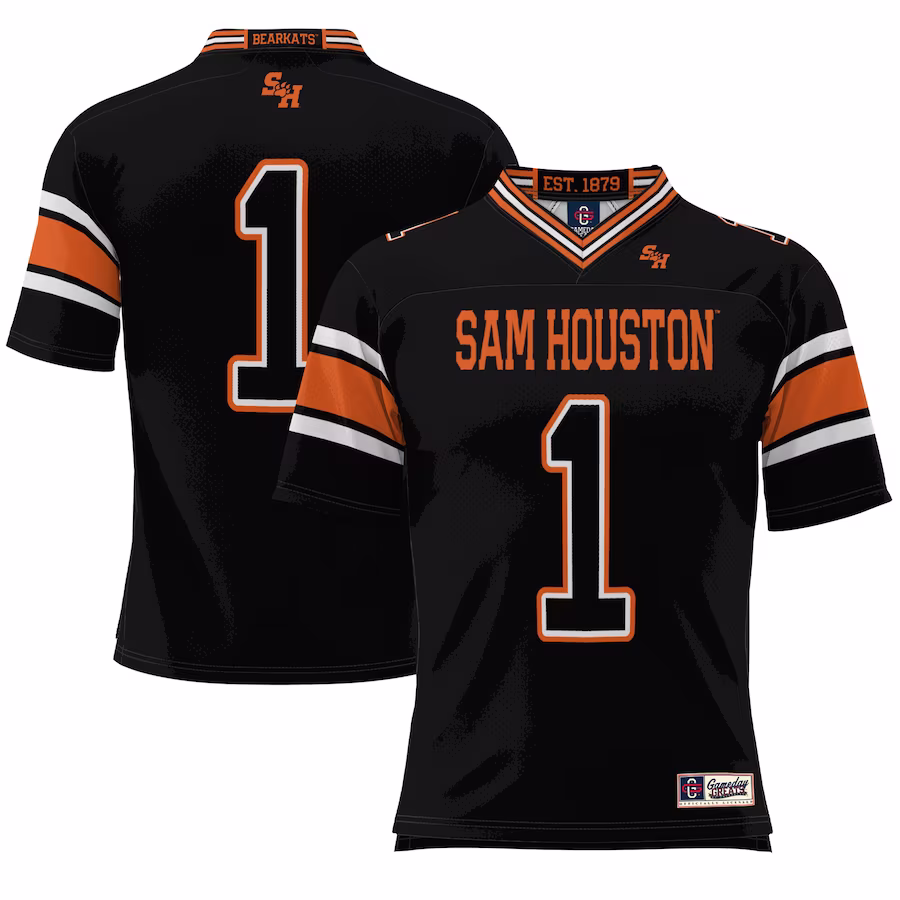 #1 Sam Houston State Bearkats GameDay Greats Endzone Football Jersey - Black - ujerseystore