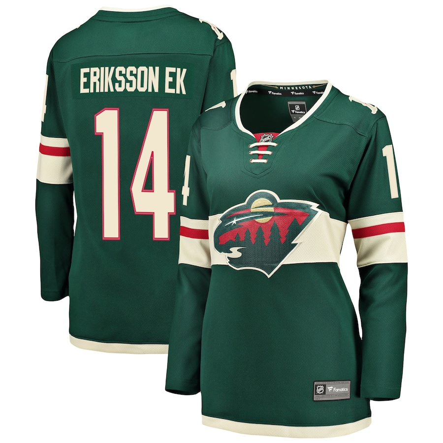 Women's Minnesota Wild Joel Eriksson Ek Fanatics Green Breakaway Player Jersey - ujerseystore