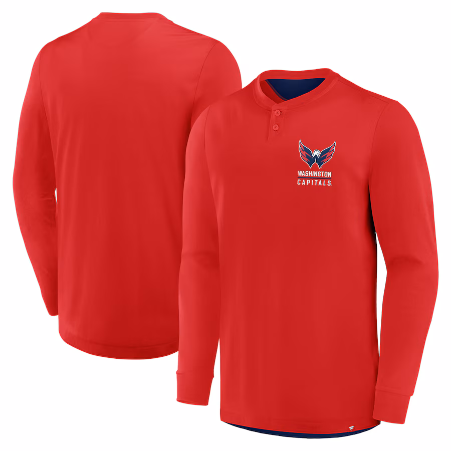 Men's Washington Capitals Fanatics Red Adrenaline Push Long Sleeve T-Shirt - ujerseystore