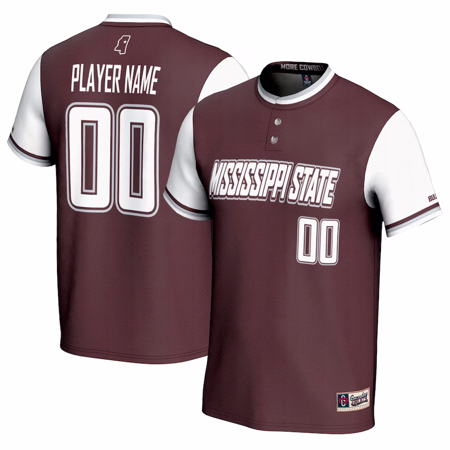 Mississippi State Bulldogs GameDay Greats Youth NIL Pick-A-Player Lightweight Softball Jersey - Maroon - ujerseystore