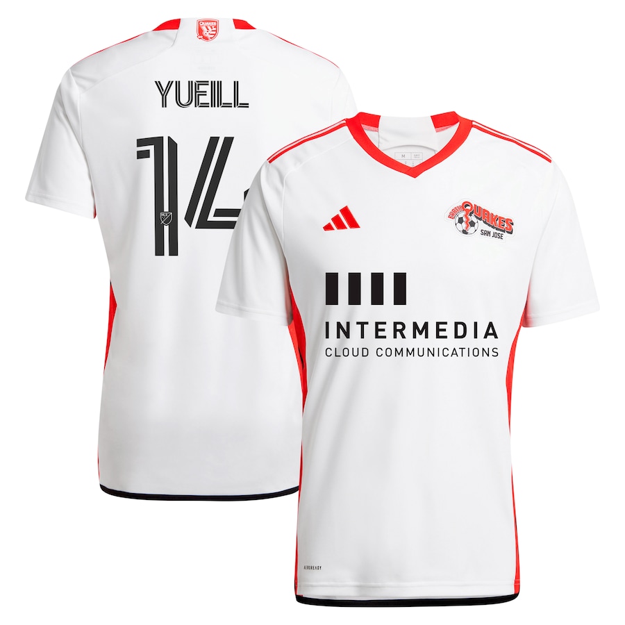 Men's San Jose Earthquakes Jackson Yueill adidas White 2024 The 50 Kit Replica Player Jersey - ujerseystore
