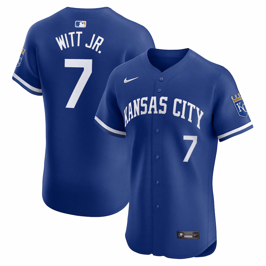 Men's Kansas City Royals Bobby Witt Jr. Nike Royal Alternate Elite Player Jersey - ujerseystore