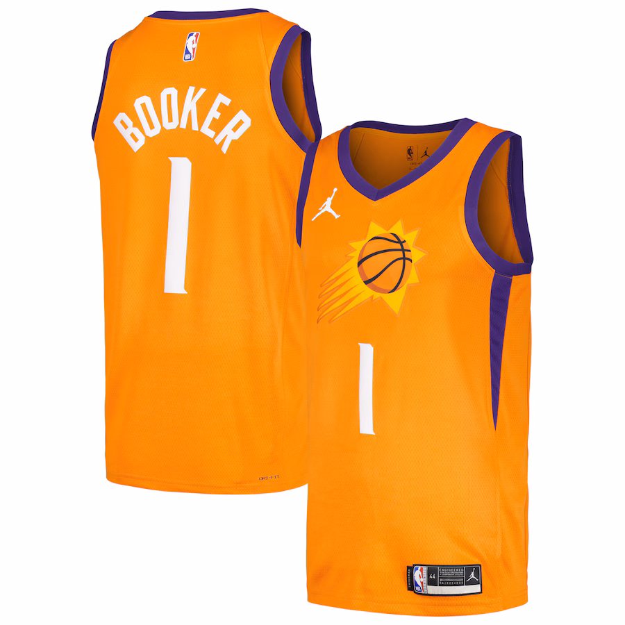 Men's Phoenix Suns Devin Booker Jordan Brand Orange Swingman Player Jersey - Statement Edition - ujerseystore