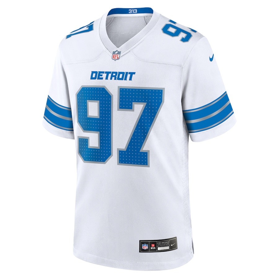 Men's Detroit Lions Aidan Hutchinson Nike White Game Jersey - ujerseystore