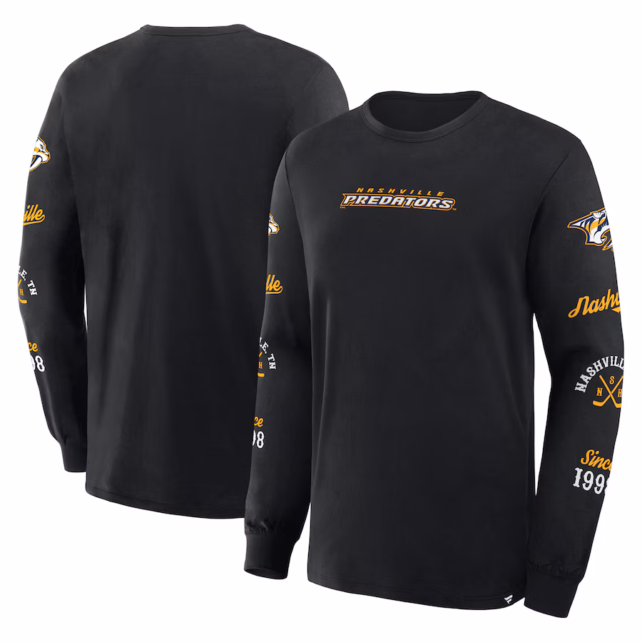 Men's Nashville Predators Fanatics Black Boxed In Legacy Long Sleeve T-Shirt - ujerseystore