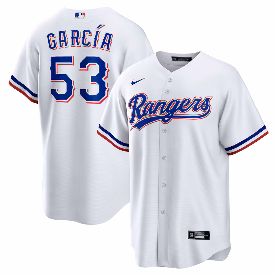 Men's Texas Rangers Adolis García Nike White 2023 World Series Replica Player Jersey - ujerseystore