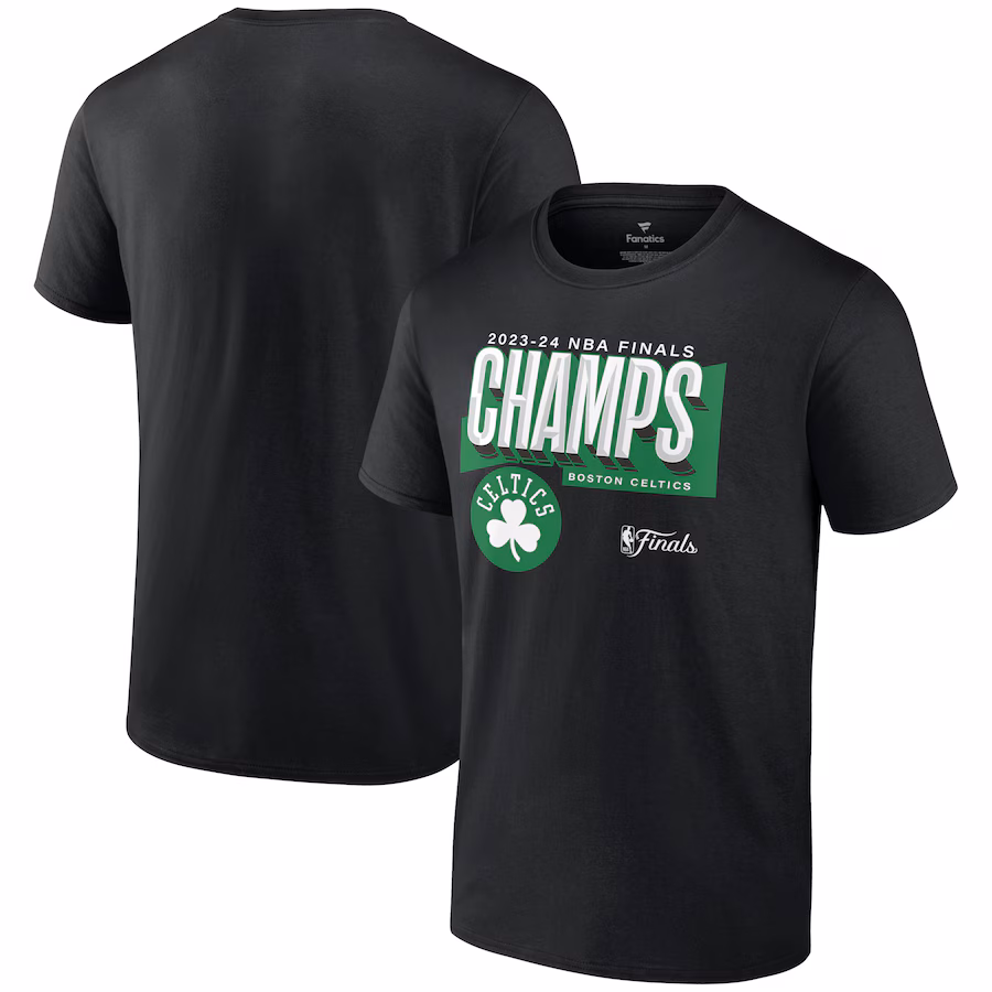 Men's Boston Celtics Fanatics Black 2024 NBA Finals Champions Big & Tall Pick & Roll Defense T-Shirt - ujerseystore