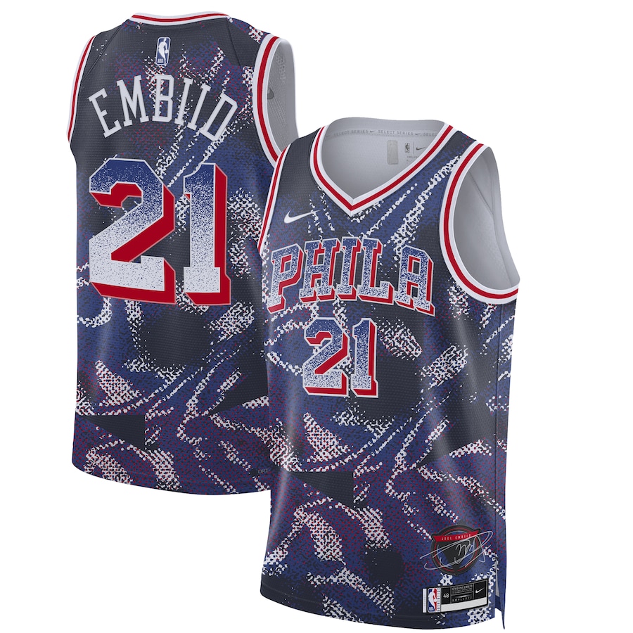 Unisex Philadelphia 76ers Joel Embiid Nike Navy 2025 Select Series Swingman Player Jersey - ujerseystore