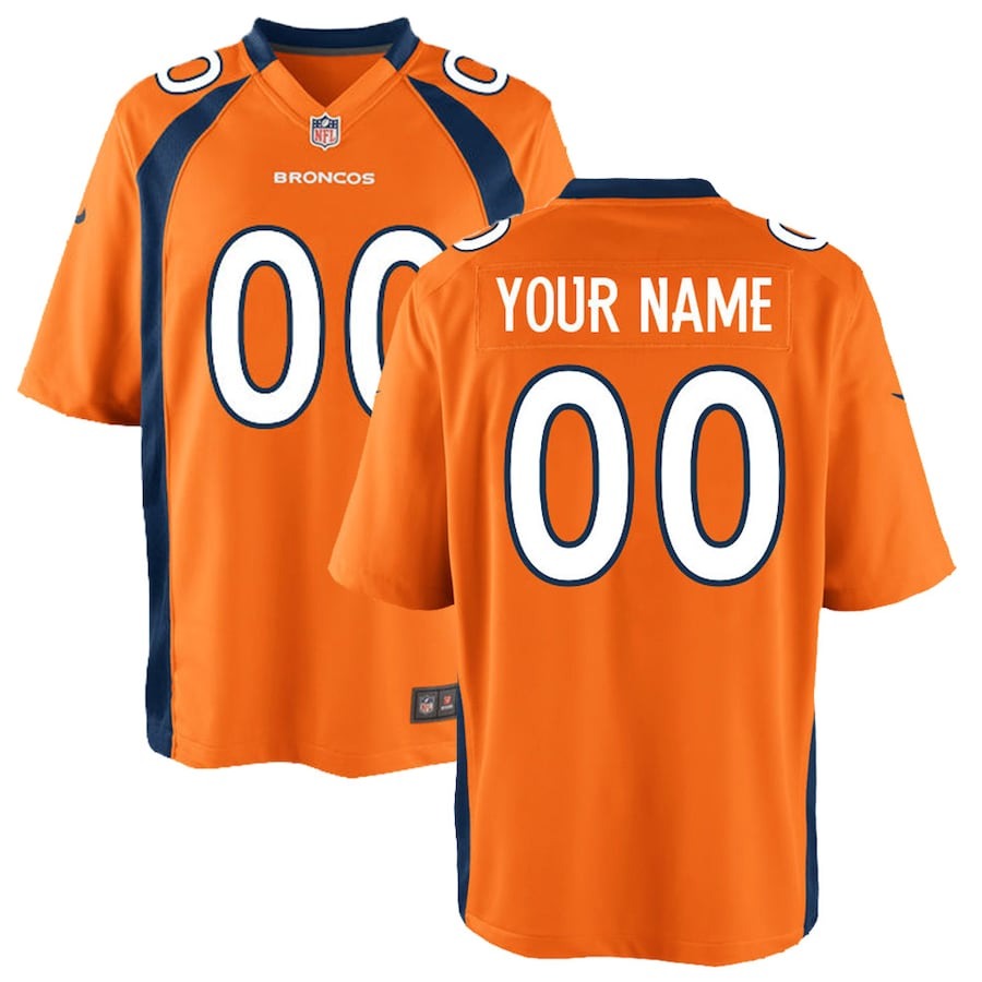 Youth Denver Broncos Nike Orange Custom Game Jersey - ujerseystore