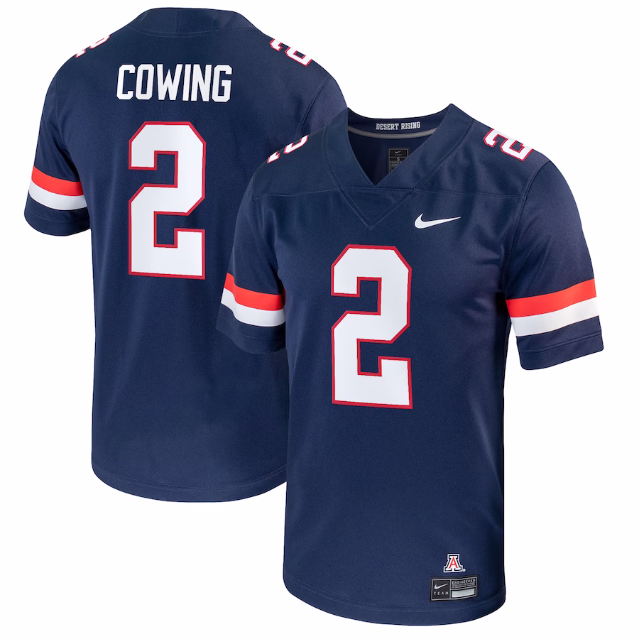 Jacob Cowing Arizona Wildcats Nike NIL Replica Football Jersey - Navy - ujerseystore