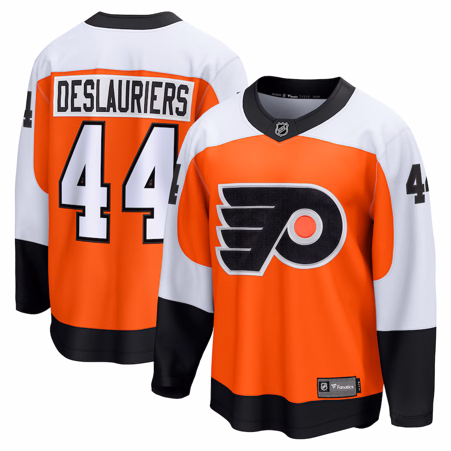 Men's Philadelphia Flyers Nicolas Deslauriers Fanatics Orange Home Breakaway Jersey - ujerseystore