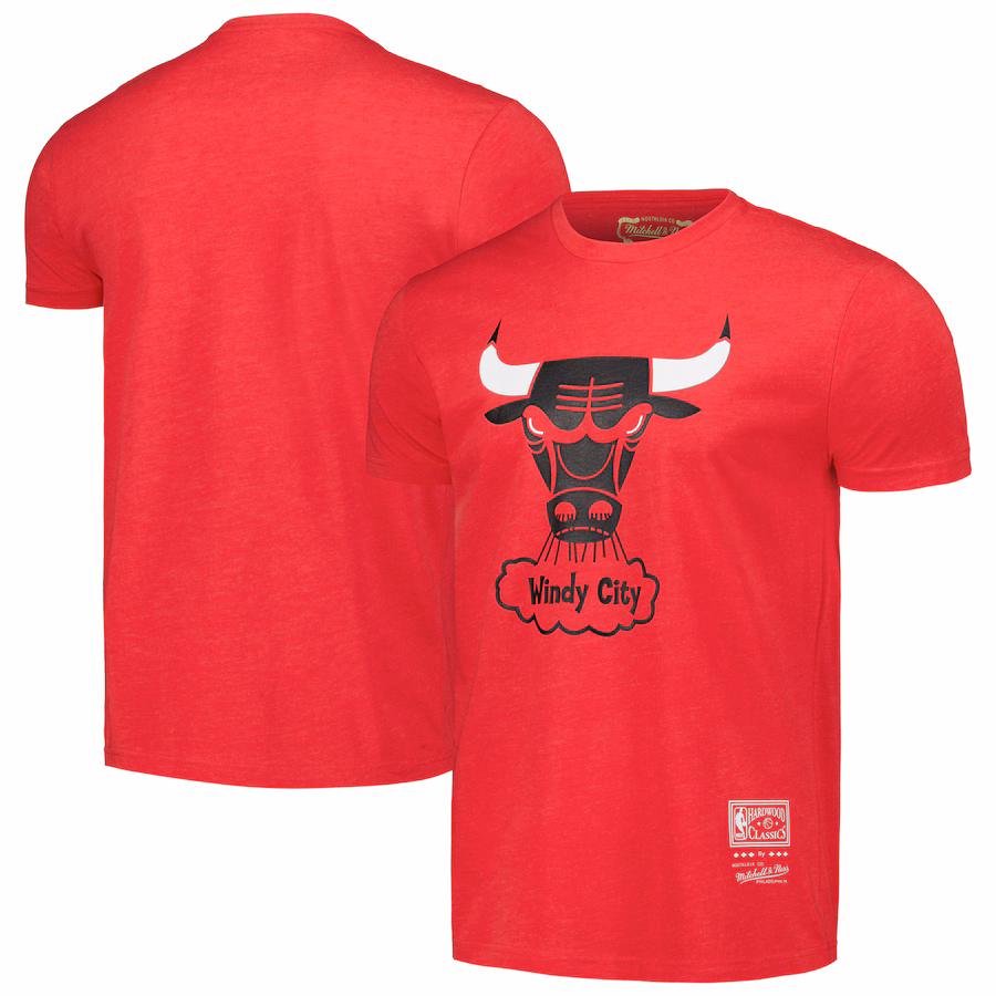 Unisex Chicago Bulls  Mitchell & Ness Red Hardwood Classics MVP Throwback Logo T-Shirt - ujerseystore